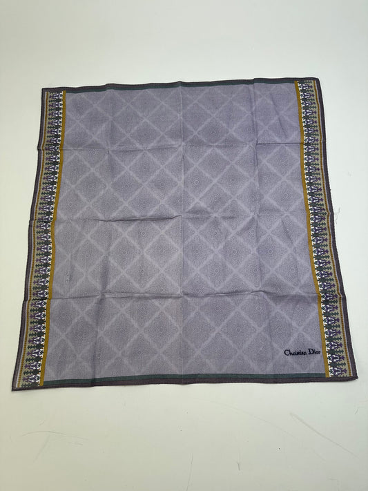 Vintage Dior Silk Scarf Light Lavender Dark Grey Material Tag Missing
