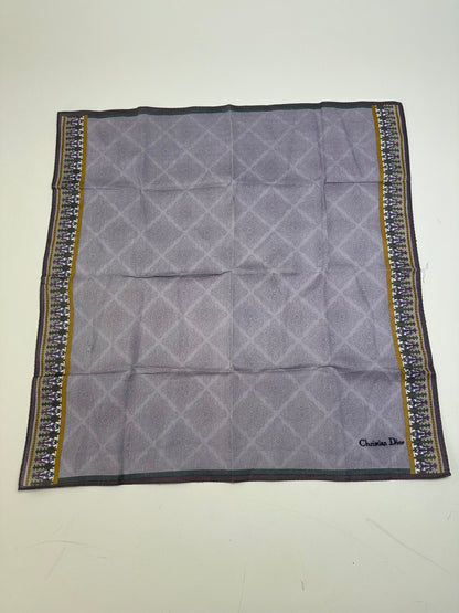 Vintage Dior Silk Scarf Light Lavender Dark Grey Material Tag Missing