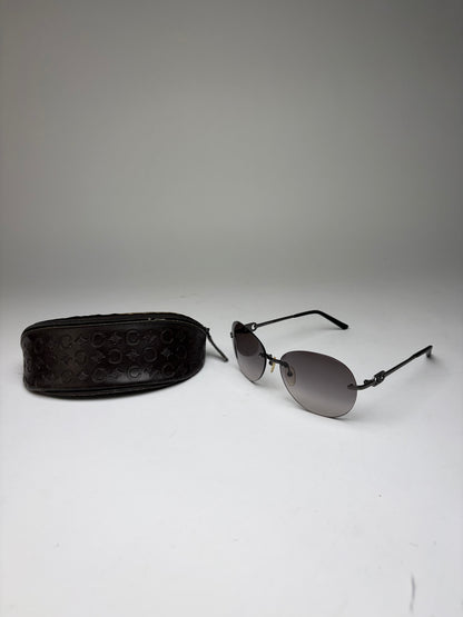 Vintage Celine Macadam Rimless Sunglasses Late 1990s Black