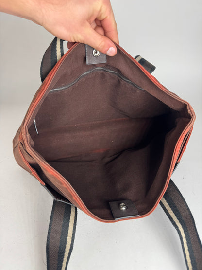 Vintage Hermes Troca Handbag Red Brown