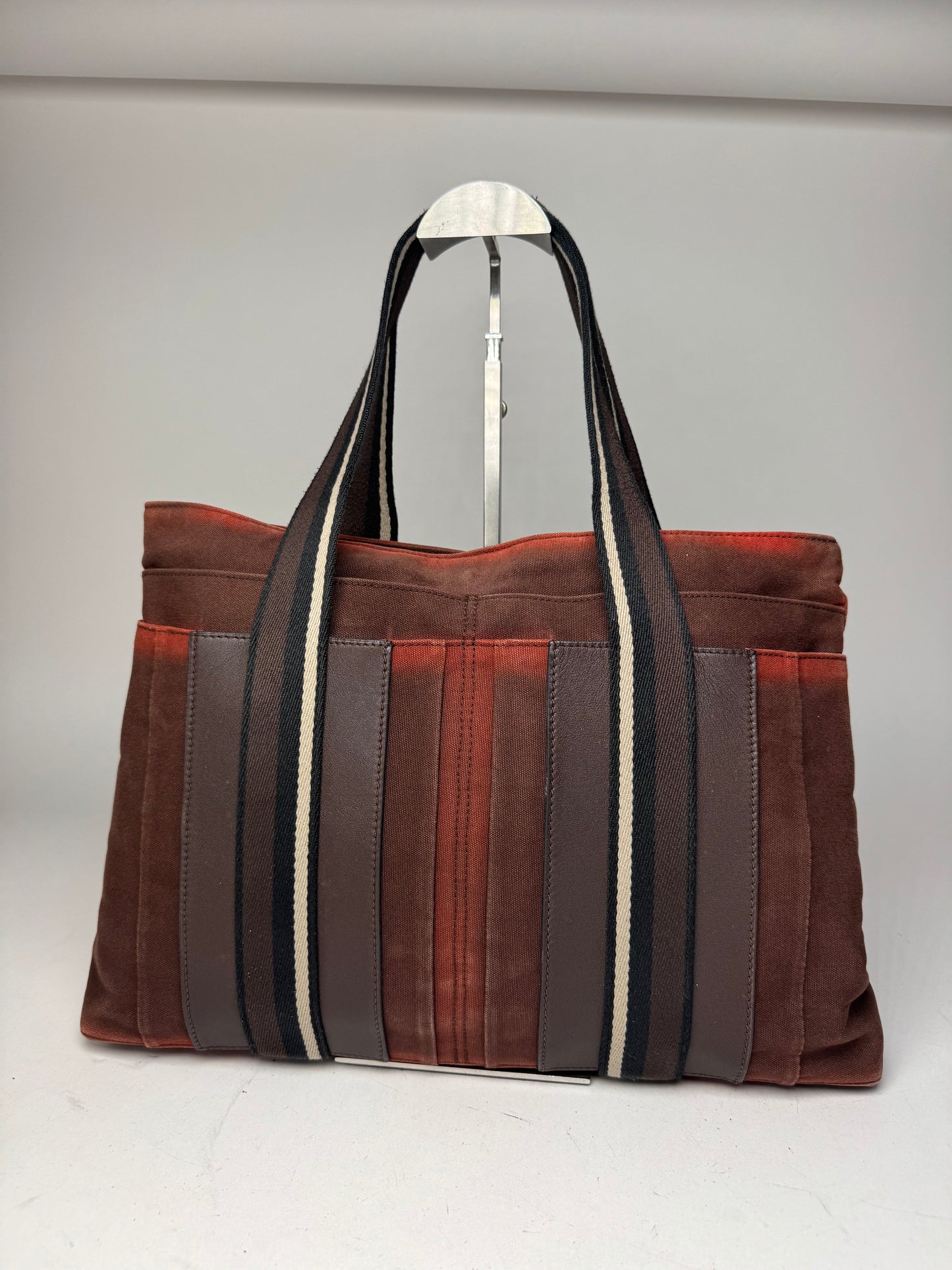 Vintage Hermes Troca Handbag Red Brown