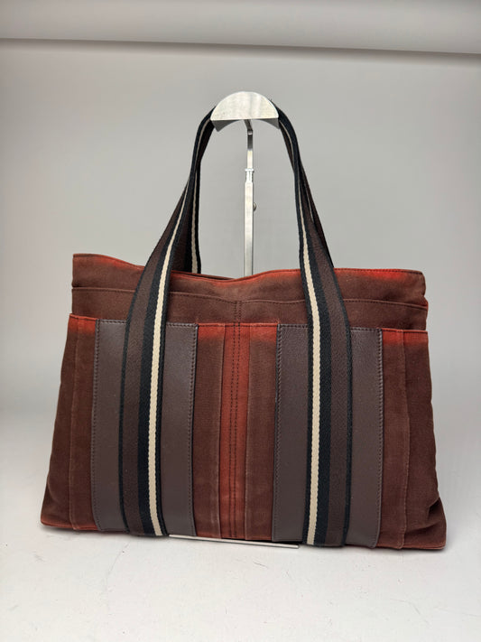 Vintage Hermes Troca Handbag Red Brown