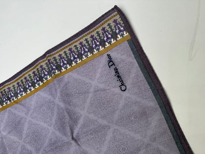 Vintage Dior Silk Scarf Light Lavender Dark Grey Material Tag Missing