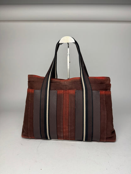 Vintage Hermes Troca Handbag Red Brown
