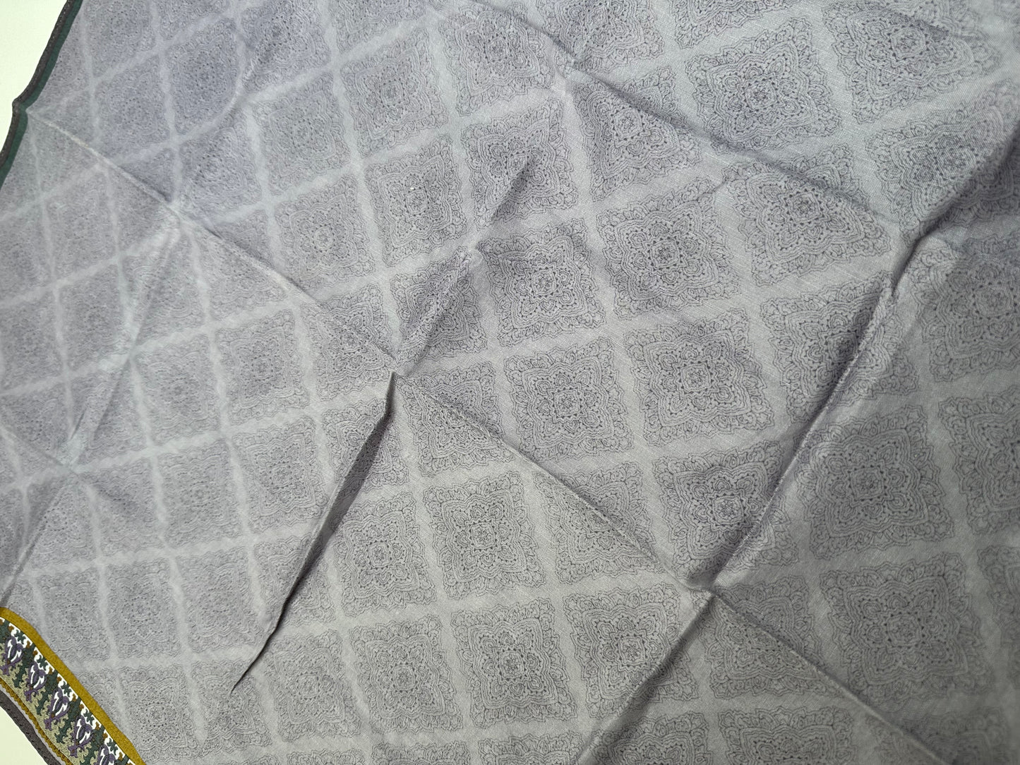 Vintage Dior Silk Scarf Light Lavender Dark Grey Material Tag Missing