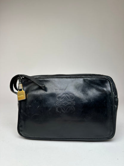 Vintage Loewe Madrid Leather Clutch Black
