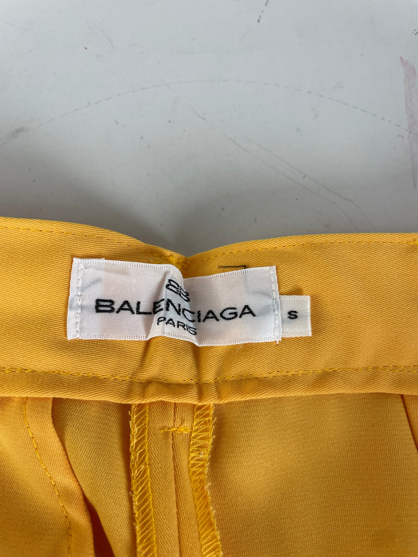 Vintage Balenciaga Polyester Trousers Yellow S