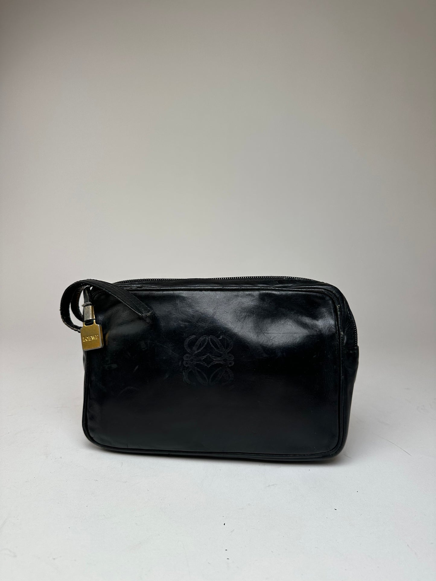 Vintage Loewe Madrid Leather Clutch Black