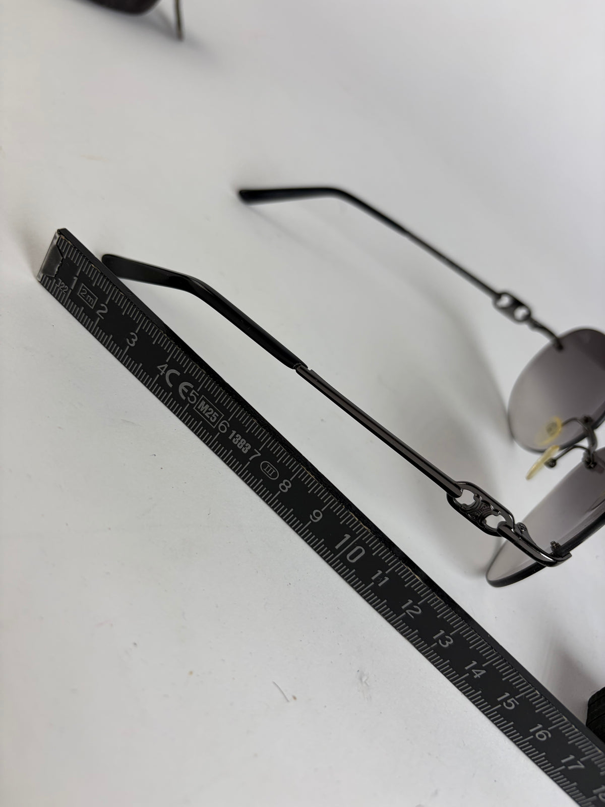 Vintage Celine Macadam Rimless Sunglasses Late 1990s Black