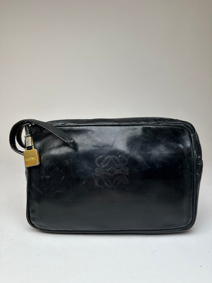 Vintage Loewe Madrid Leather Clutch Black