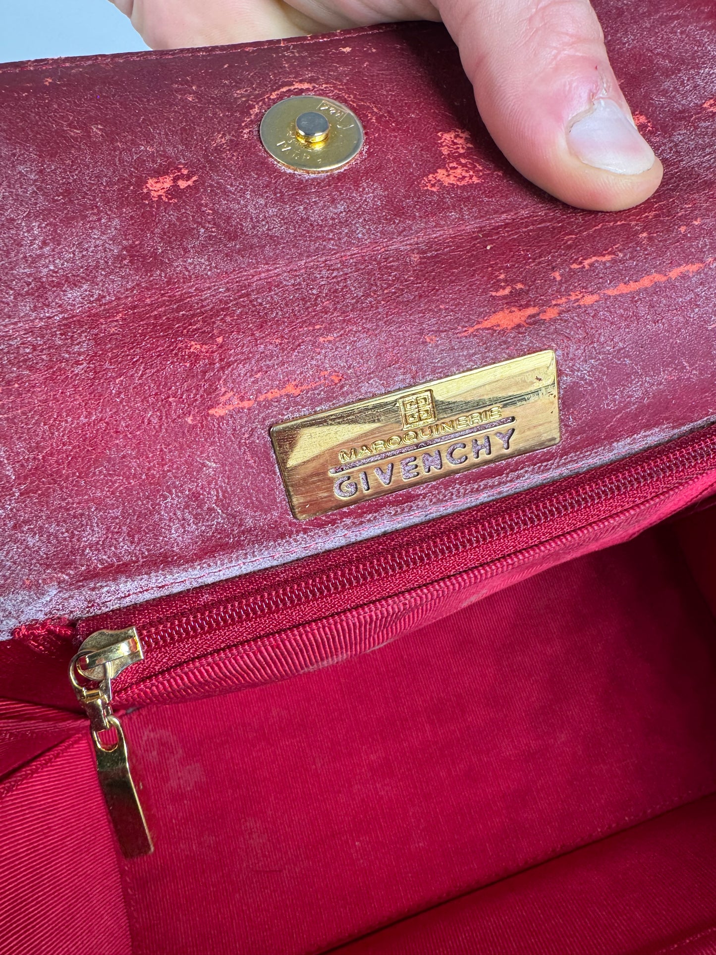 Vintage Givenchy Patent Leather Handbag Red