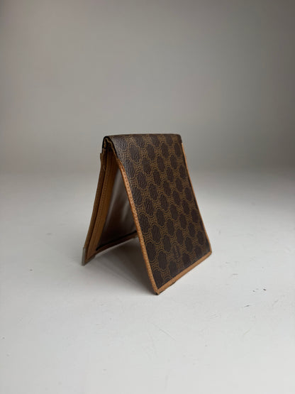 Vintage Celine Paris Triomphe Monogram Leather wallet Brown