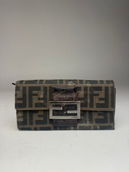 Vintage Fendi Baguette Monogram Wallet Brown