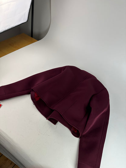 Vintage Balenciaga BB La Mode Cropped Moto Jacket Burgundy S