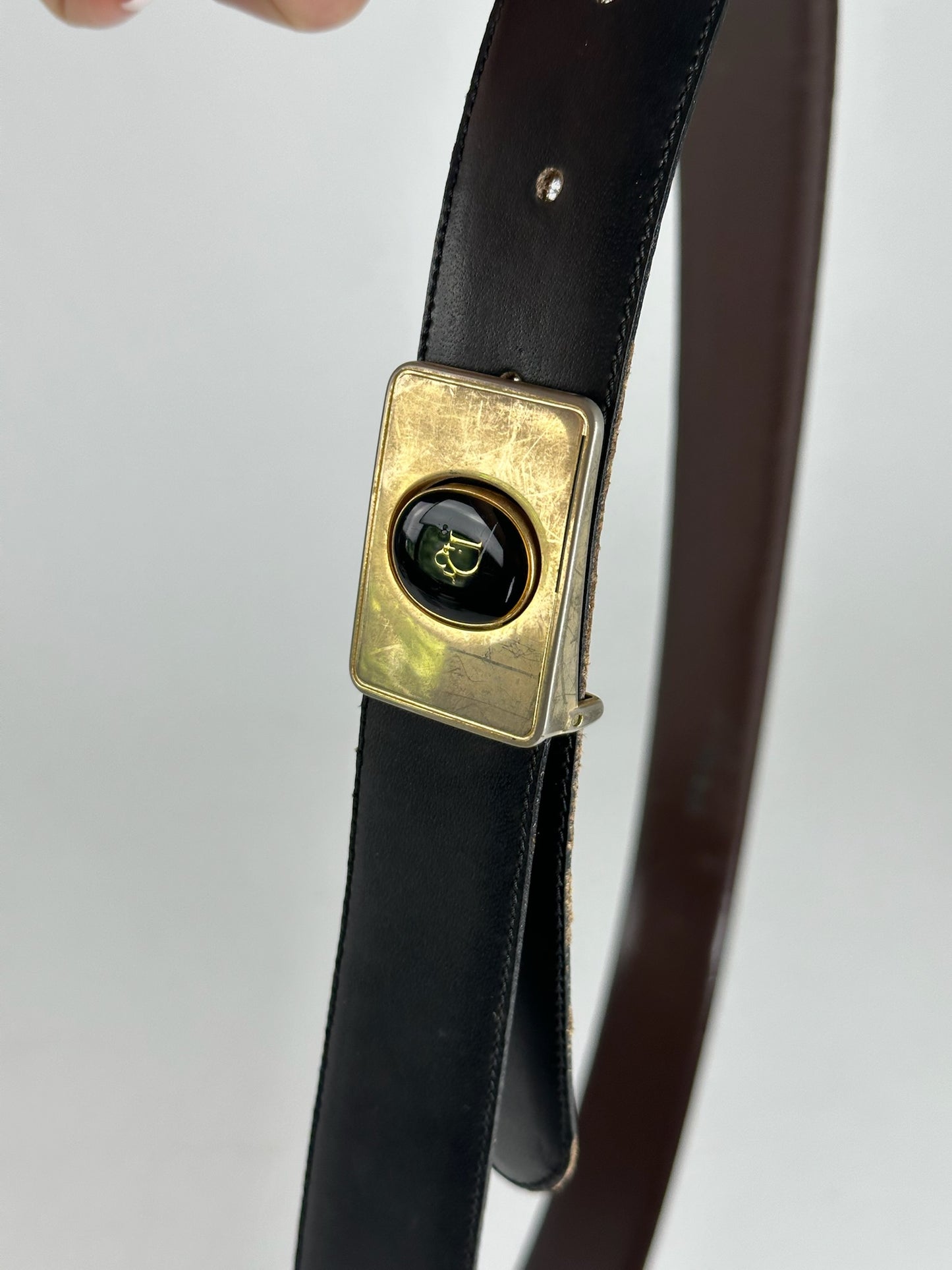 Vintage Dior Leather belt black