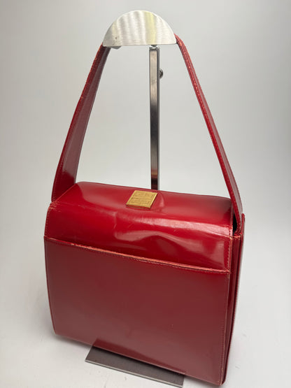 Vintage Givenchy Patent Leather Handbag Red