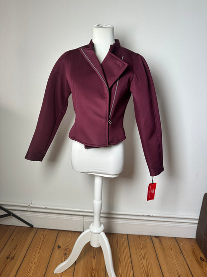 Vintage Balenciaga BB La Mode Cropped Moto Jacket Burgundy S