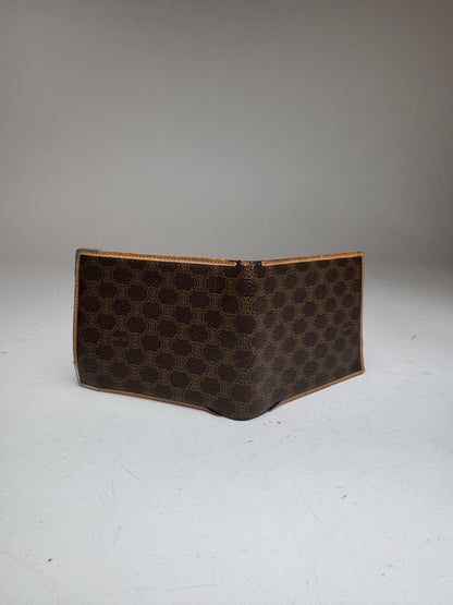 Vintage Celine Paris Triomphe Monogram Leather wallet Brown