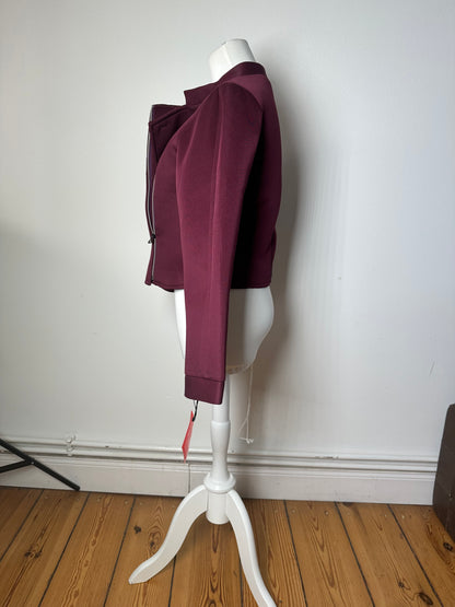 Vintage Balenciaga BB La Mode Cropped Moto Jacket Burgundy S