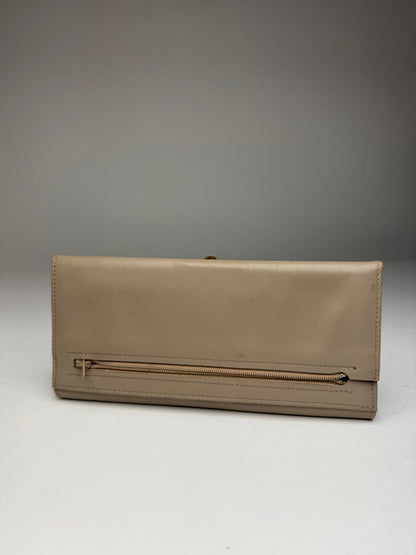 Vintage Gucci Long Leather Wallet Beige