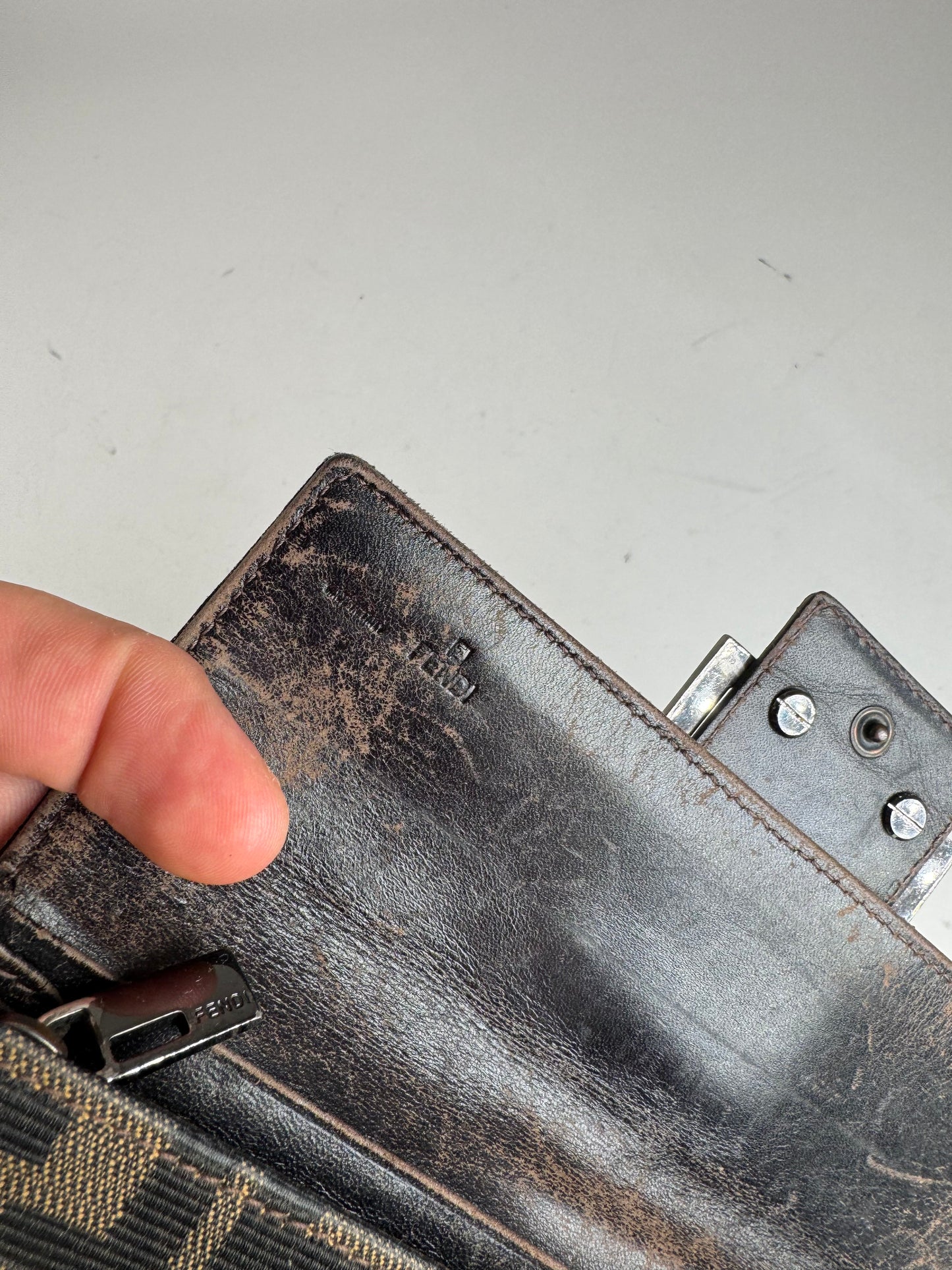 Vintage Fendi Baguette Monogram Wallet Brown