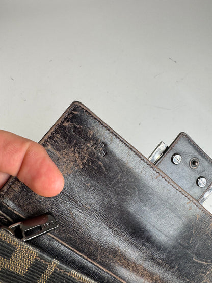 Vintage Fendi Baguette Monogram Wallet Brown