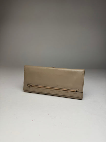 Vintage Gucci Long Leather Wallet Beige