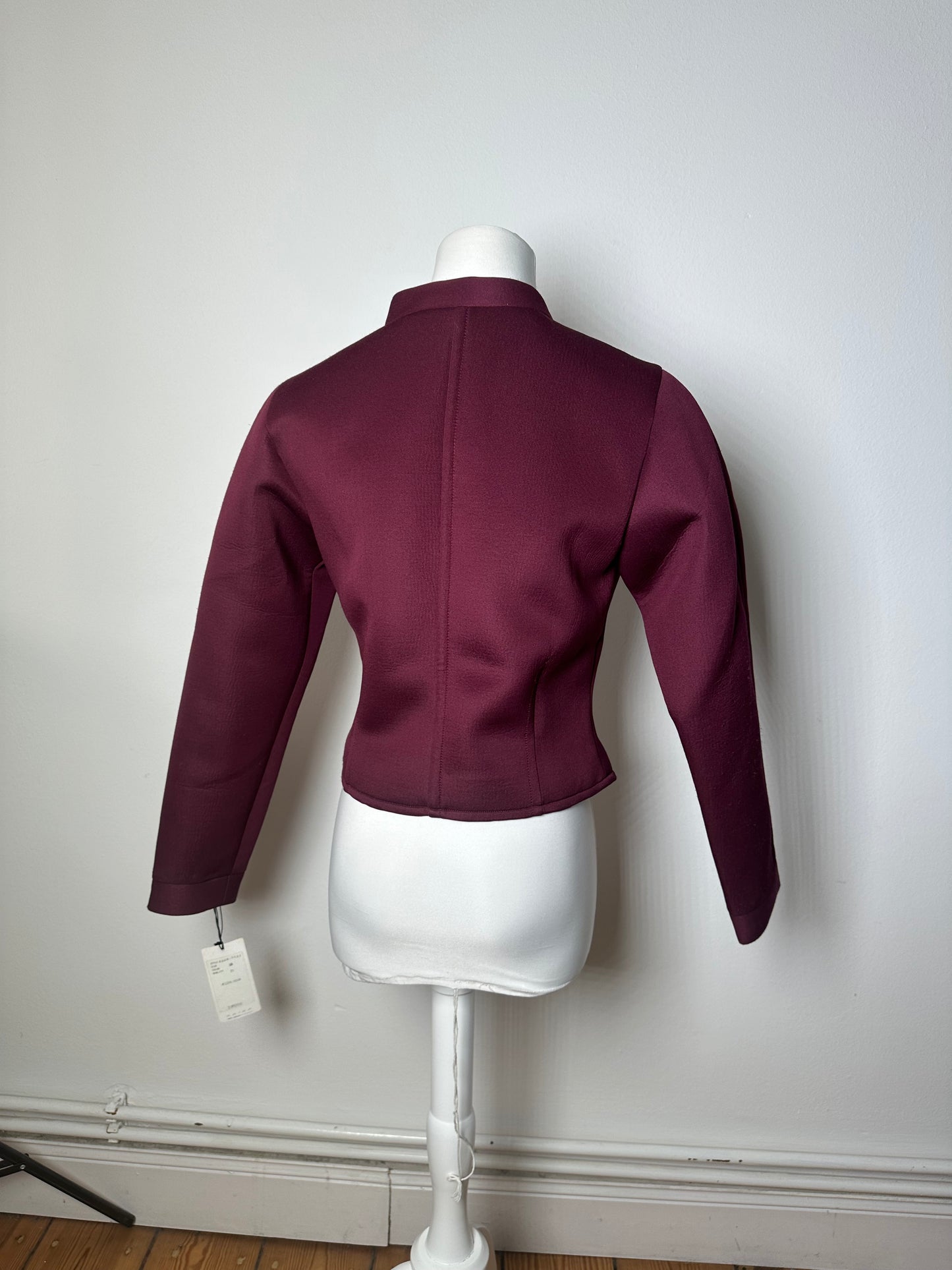 Vintage Balenciaga BB La Mode Cropped Moto Jacket Burgundy S