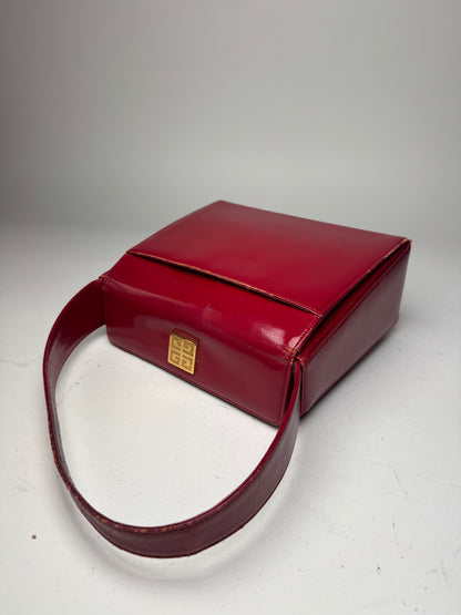 Vintage Givenchy Patent Leather Handbag Red
