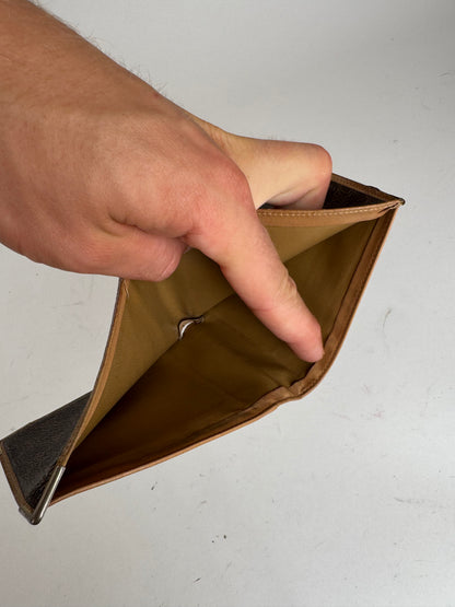 Vintage Celine Paris Triomphe Monogram Leather wallet Brown