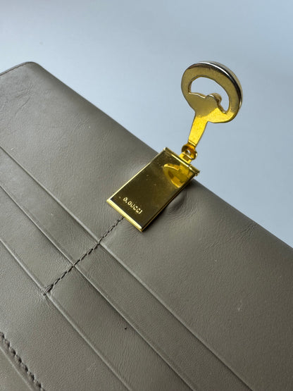 Vintage Gucci Long Leather Wallet Beige
