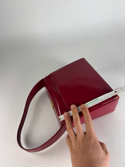 Vintage Givenchy Patent Leather Handbag Red