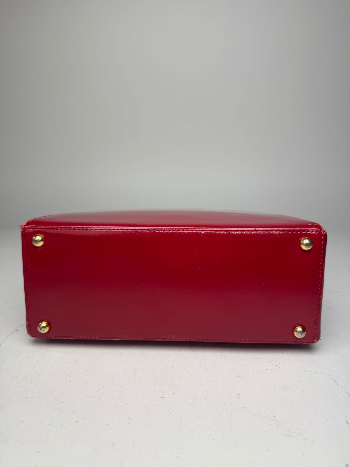Vintage Givenchy Patent Leather Handbag Red
