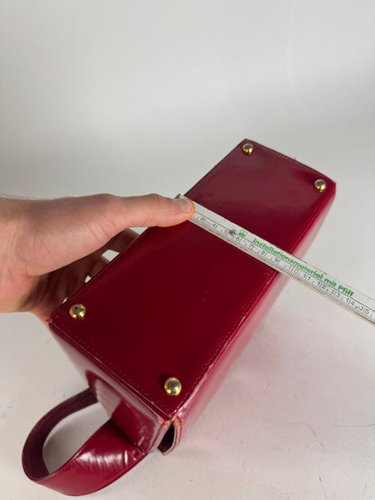 Vintage Givenchy Patent Leather Handbag Red