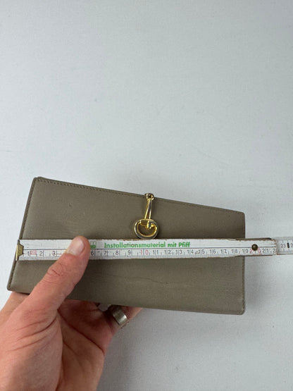 Vintage Gucci Long Leather Wallet Beige