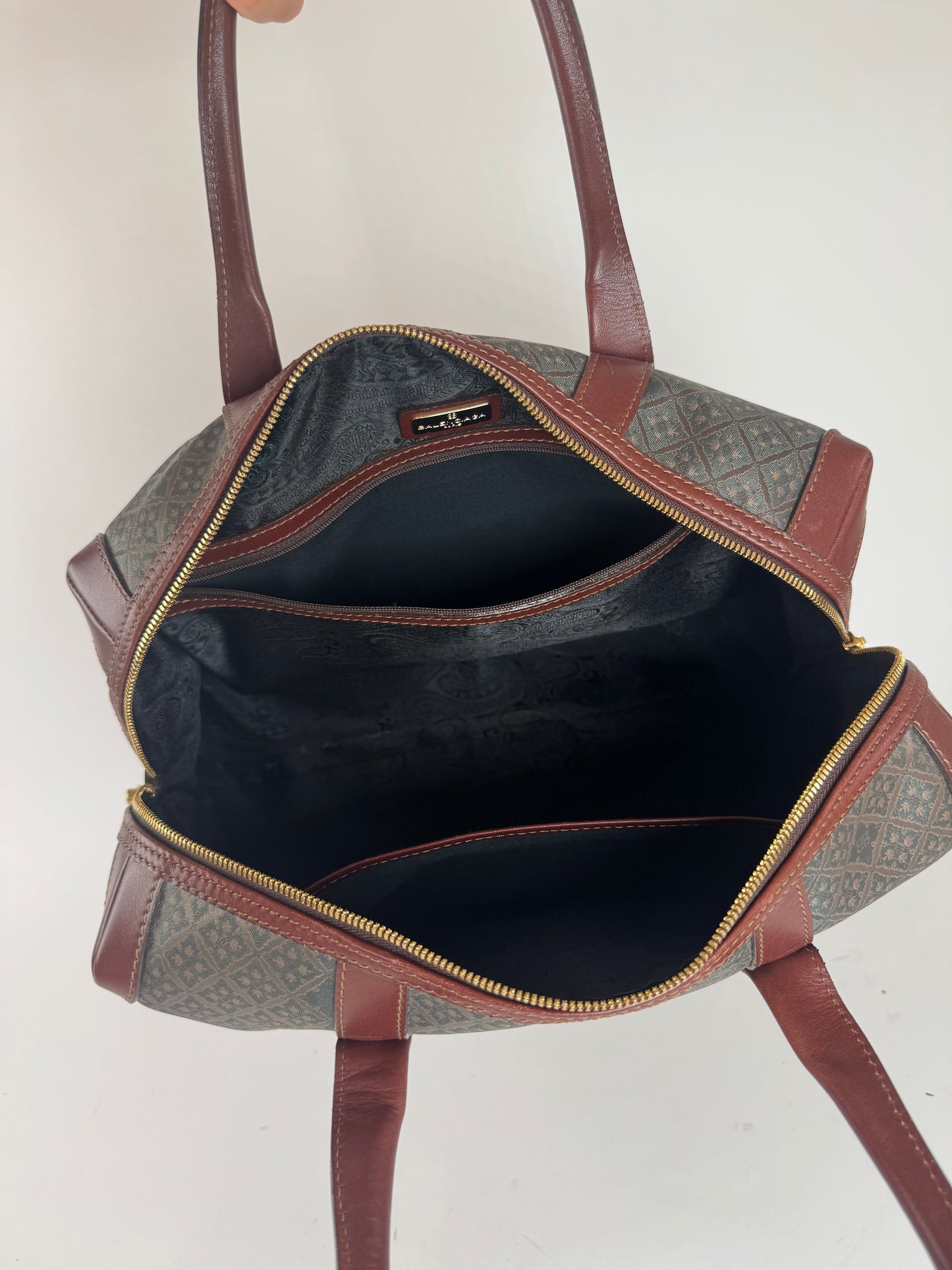 Sac week-end vintage Balenciaga Monogram Vert Marron