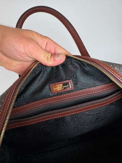 Sac week-end vintage Balenciaga Monogram Vert Marron