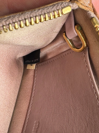 Vintage Miu Miu Patent Leather Card Holder Beige Brown