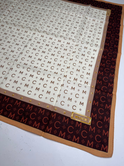 Vintage MCM Monogram Scarf Beige Brown