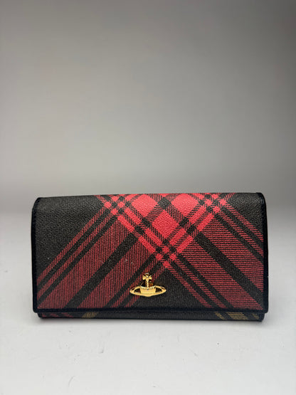 Vintage Vivienne Westwood checked leather wallet black red