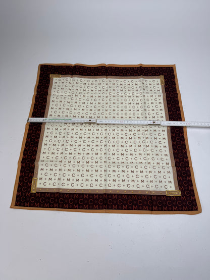 Vintage MCM Monogram Scarf Beige Brown