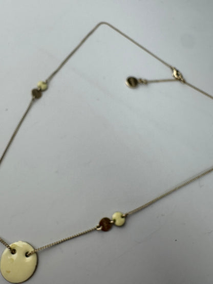 Vintage Chloé Logo Engraved Necklace Gold Metal Early 2000s