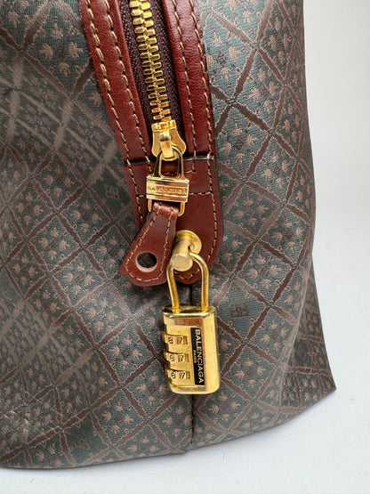 Sac week-end vintage Balenciaga Monogram Vert Marron