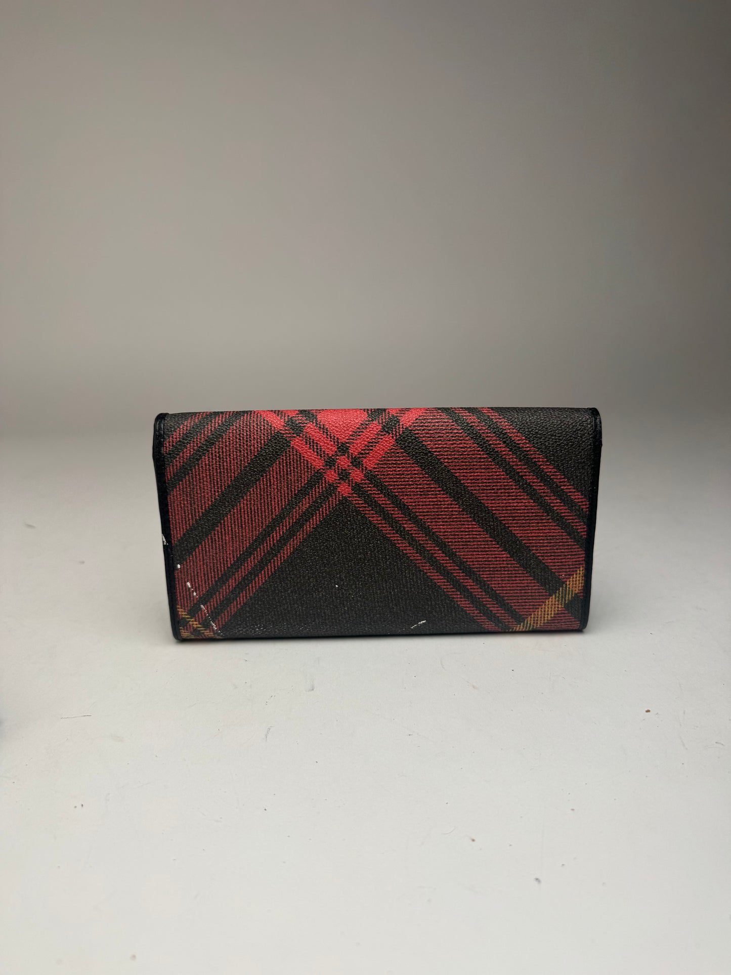 Vintage Vivienne Westwood checked leather wallet black red