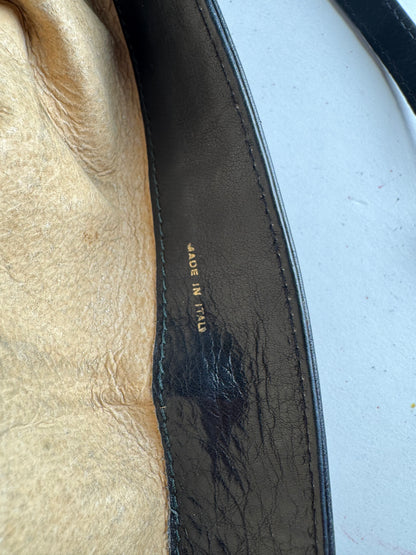 Vintage Celine Paris Braided Leather Bag Black