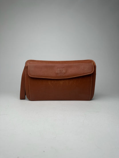 Vintage Celine Paris leather clutch brown