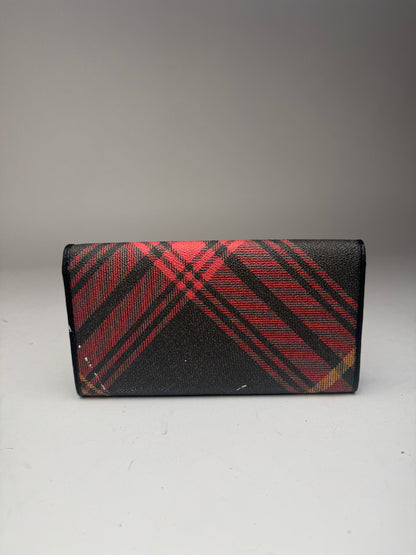Vintage Vivienne Westwood checked leather wallet black red