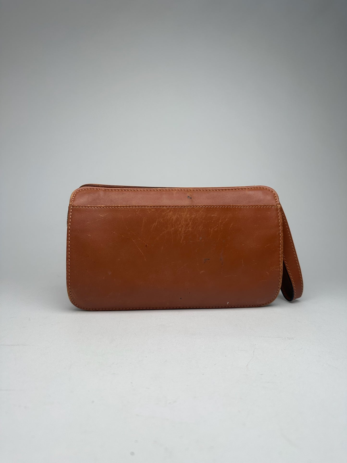 Vintage Celine Paris leather clutch brown