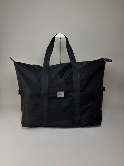 Vintage Courreges Nylon Travel Bag Black Silver