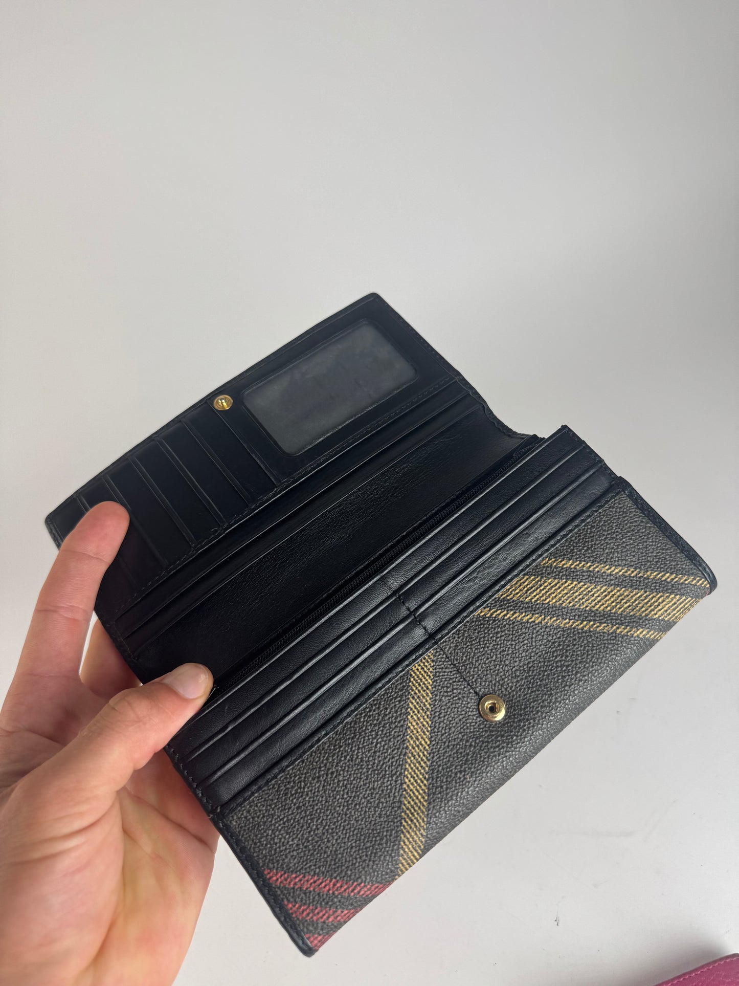 Vintage Vivienne Westwood checked leather wallet black red